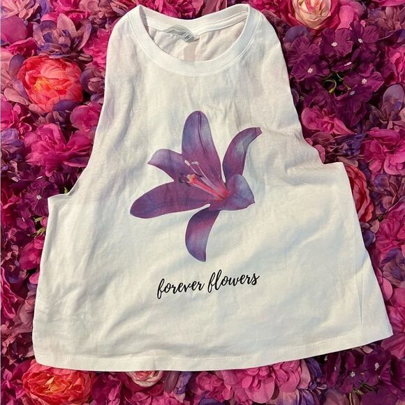 Forever flowers crop tank top - Picture 1 of 2